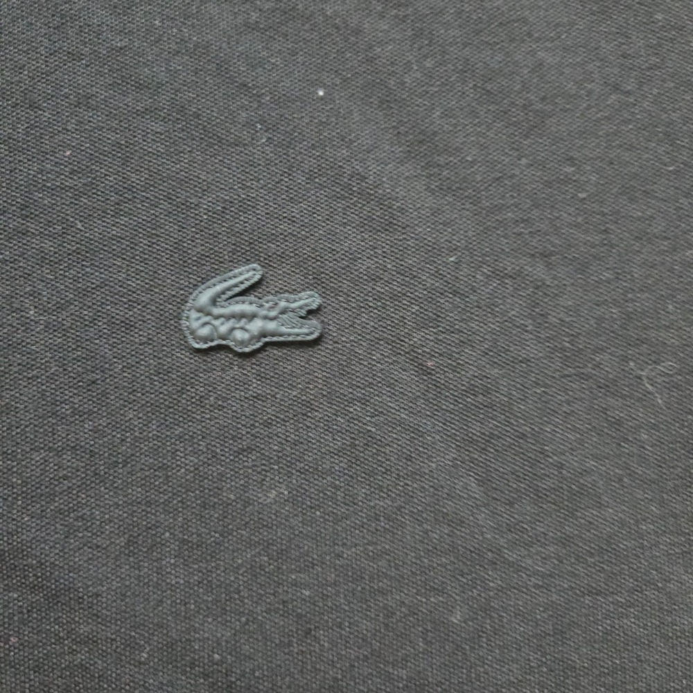 Lacoste Slim Fit T-Shirt Mens XL Black Short Sleeve Crew Neck Tonal Logo FR 6 - Picture 3 of 6